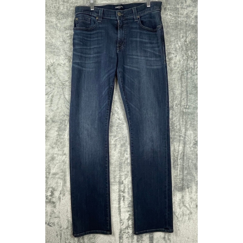 Fidelity‎ Impala Jeans Men's 32 x 34 Blue Straight Leg Denim Cotton Stretch USA